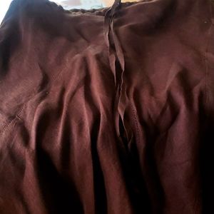 Max Studio flare linen skirt brown M